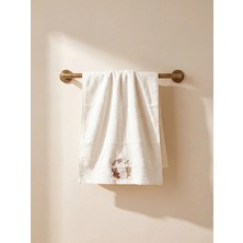 Lc Waikiki Yeni Sezon Ekru Bal Kabağı Nakışlı Pamuklu Yüz Havlusu 50X80 cm
