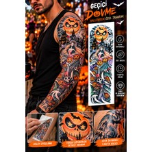 BP Tattoo Halloween (Cadılar Bayramı) Özel Tasarım Kol Kaplama Geçici Dövme - Suya Dayanıklı, Gerçekçi Görünüm