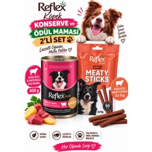 Reflex Plus 2’li Köpek Konserve ve Ödül Maması Seti - Kuzu Etli & Patatesli Konserve Mama 400 G + Kuzu Etli Meaty Sticks 3X11 G