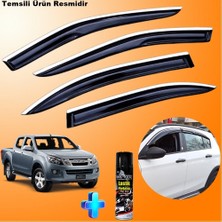 Friemats Isuzu D-Max Cam Rüzgarlığı Nikelajlı Abs Krom Mügen Cam Rüzgarlığı 2013-2020 + Ebrayn 500ML Lastik Parlatıcı