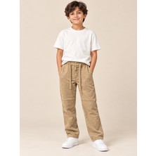 Ugly Duck 06-16 Yaş Erkek Çocuk Bej Beli Lastikli Keten Pantolon - Bej