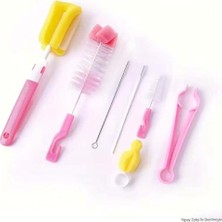 Segy Home 7 Parça Bebek Biberon Emzik ve Şişe Temizleme Fırçası Seti - Pipet Temizleyici & Steril Maşa Hediyeli