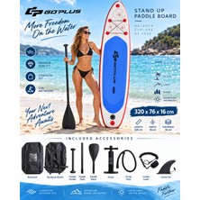 Goplus HMI82  320X76X16 cm Şişme Sup Board  Stand Up Paddle Board – Pompa Kürek Seti – 200 kg Taşıma Kapasiteli