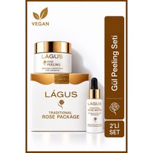 Lagus Yüz Peeling Seti LÁGUS Gül Tozlu Cilt Yenileyici ve Ölü Deri Arındırıcı Bakım Seti