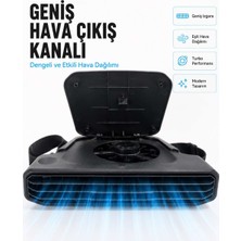 Birsence 5 Kademeli Araç Içi Boyun Serinletme Fanı Güçlü Turbo Hava Akışlı USB Şarjlı