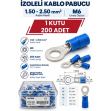 Sutem Izoleli Kablo Pabucu Mavi M6 - 1,50-2,50 Mm² - 200 Adet