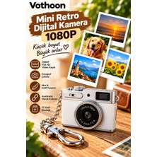 MidasTech Mini Retro Dijital Kamera 1080P Full Hd Fotoğraf & Video Çekimi LCD Ekran Mini Kamera Tf Kart Dest