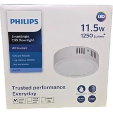 Philips Sıvaüstü Küçük Model Tavan Lamba 11,5W 3000K Sarı Işık 1250 Lümen 16,5 cm Çapında Plastik Gövde