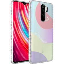 Xiaomi Redmi Note 8 Pro Kılıf Airbag Kenarlı Renkli Desenli Silikon Zore Elegans Kapak Mars
