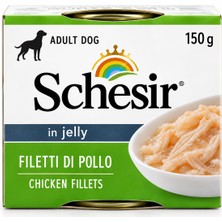 Schesir Jelly Tavuk Fileto Jöle Içinde Yetişkin Köpek Konservesi 150 G