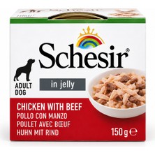 Schesir Jelly Tavuk ve Sığır Etli Jöle Içinde Yetişkin Köpek Konservesi 150 G
