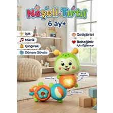 Farbu Oyuncak Montessori Neşeli Tırtıl Düğmeli Işıklı Müzikli 23 cm Eğitici ve Öğretici Çıngıraklı Bebek Oyuncağı