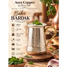 Aura Copper Bakır Bardak/kupa 400 ml Kalaylı El Işlemeli Tekli/6'lı KC-00001-GÜMÜŞ Tekli
