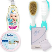 Chicco Yenidoğan Bakım Hediye Seti 4 Parça: Kundak Havlu + Şampuan + Pişik Kremi + Tarak-Fırça - Mavi