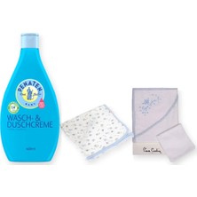 Penaten Baby Shower Hediye Seti 3 Parça: Pierre Cardin Kundak Havlu + Şampuan + Sema Baby Battaniye - Mavi