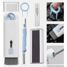 Segy Home 7 In 1 Çok Fonksiyonlu Elektronik Temizleme Seti - Klavye, Kulaklık ve Ekran Temizleyici Fırça Tuş Sökücü Aparatlı & Spreyl