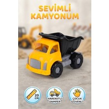 Farbu Oyuncak Sevimli Oyuncak Kamyon 20 cm Hareketli Çocuk Güvenli  Damperli Inşaat Kamyonu