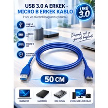 50 cm USB 3.0 HDD Harddisk Kablosu Yüksek Hiz USB 3.0 Tip A Mikro B Kablo Hızlı Veri Aktarma Kablosu