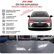 Fit PPF Totota  Corolla Hazır Kesim Ön Far Kaplama, 210 Mikron Ppf Tpu, Şeffaf Boya Koruma Filmi