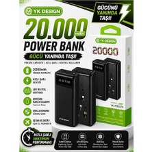 YK Design Yk Desıgn PB-5072 20.000 Mah Kendinden Kalolu Powerbank Siyah