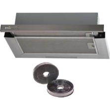 White Daisy Whıte Daısy F6 Çift Motor Çift Filtre Inox Panel Sürgülü Aspiratör (Bacasız Kullanıma Uygun Karbon Filtreli)