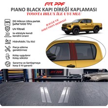 Fit PPF Totota  Hılux Hazır Kesim Piano Black Kapı Yan Direk Kaplamaları, 210 Mikron Ppf Tpu, Şeffaf Boya Koruma Filmi