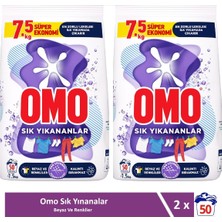 Omo Toz Çamaşır Deterjanı Sık Yıkananlar Beyaz ve Renkliler Için 7.5 kg x 2 Adet
