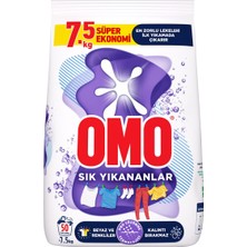 Omo Matik Toz Çamaşır Deterjanı Sık Yıkananlar Beyaz ve Renkliler Için 7.5 kg 50 Yıkama