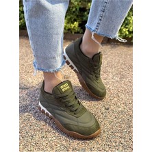 Labrona Kadın Bağcıklı Renkli Tabanlı Sneaker Yürüyüş Ayakkabısı