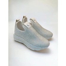 Labrona Kadın Desenli Taş Detaylı Yüksek Tabanlı Slip-On Yürüyüş Ayakkabısı