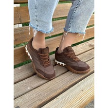 Labrona Kadın Bağcıklı Renkli Tabanlı Sneaker Yürüyüş Ayakkabısı