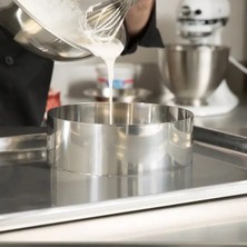 Fida Ayarlı Yuvarlak Pasta Çemberi Paslanmaz - 2 Adet Yükseklik 9 cm