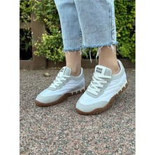 Labrona Kadın Bağcıklı Renkli Tabanlı Sneaker Yürüyüş Ayakkabısı
