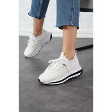 Labrona Kadın Yüksek Tabanlı Bağcıklı Slip-On Yürüyüş Ayakkabısı