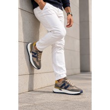 In Step Sandria Kahve Deri ve Süet Detaylı Kalın Tabanlı Erkek Sneakers Ayakkabı