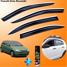 Friemats Opel Corsa C Cam Rüzgarlığı Abs Nikelajlı Krom Mügen Cam Rüzgarlığı 2000-2006 Arası + Ebrayn 500ML Lastik Parlatıcı