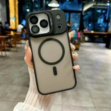 bbtech iPhone 18 Pro Max Uyumlu Magsafe Özellikli Mat Buzlu Lens Koruyuculu Standlı Kılıf