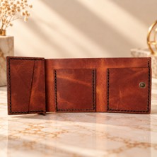 Felora Leather Felora Hakiki Deri Erkek Cüzdanı – 3 Katlı Trifold, El Yapımı El Dikişi, 10 Kart Kapasiteli