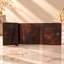 Felora Leather Felora Hakiki Deri Erkek Cüzdanı – 3 Katlı Trifold, El Yapımı El Dikişi, 10 Kart Kapasiteli