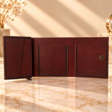 Felora Leather Felora Hakiki Deri Erkek Cüzdanı – 3 Katlı Trifold, El Yapımı El Dikişi, 10 Kart Kapasiteli