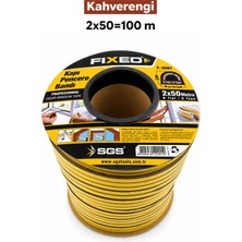 Fixed Kapı Pencere Bandı Kahverengi (2x50=100 Metre) | Rüzgar, Soğuk Kesme - İzolasyon Fitili Yapışkanlı Kauçuk
