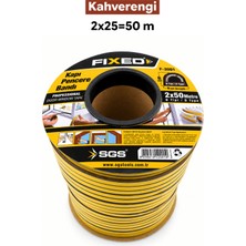 Fixed Kapı Pencere Bandı Kahverengi (2x25=50 Metre) | Rüzgar, Soğuk Kesme - İzolasyon Fitili Yapışkanlı Kauçuk