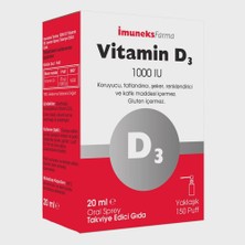Imuneks Vitamin D3 1000 Iu - D Vitamini Desteği Sprey - 20 ml