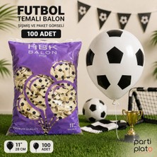 Hbk Balon Futbol Topu Desenli Balon 100 Adet 11 Inç 28 cm Helyum ve Hava Uyumlu Parti Balonu