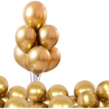 Marlon Balon 12 Inç Krom Gold (Altın) Balon 10'lu Paket - Partinize Işıltı Katın!