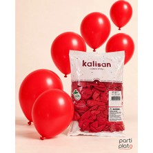 Kalisan 12 Inç Kırmızı Lateks Balon 100’LÜ – 30 cm Parti Doğum Günü Organizasyon ve Balon Zinciri Balonu