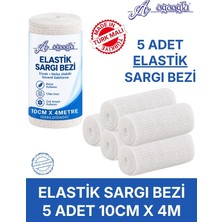 Ağaoğlu 5 Adet Elastik Sargı Bezi 10CM x 4m (Gerildiğinde) – Tek Tek Paketli, Vücuda Uyumlu Esnek Medikal Gazlı Bez