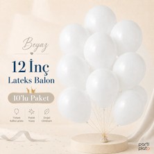 Marlon Balon Pastel Beyaz Lateks Balon 12 Inç 10 Adet Doğum Günü Nişan Düğün Baby Shower Parti Süsleme Balonu