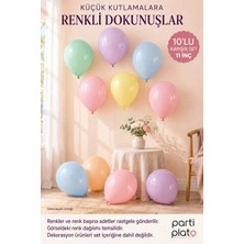 Marlon Balon Makaron Karışık Renk 11 Inç 10 Adet Doğum Günü Baby Shower Parti Süsleme Balonu