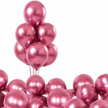 Marlon Balon 12 Inç Krom Pembe (Pink) Balon 10'lu Paket - Partinize Zümrüt Işıltısı Katın!